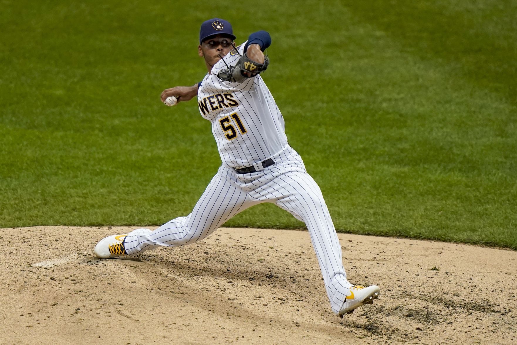 Brewers relief pitcher Freddy Peralta